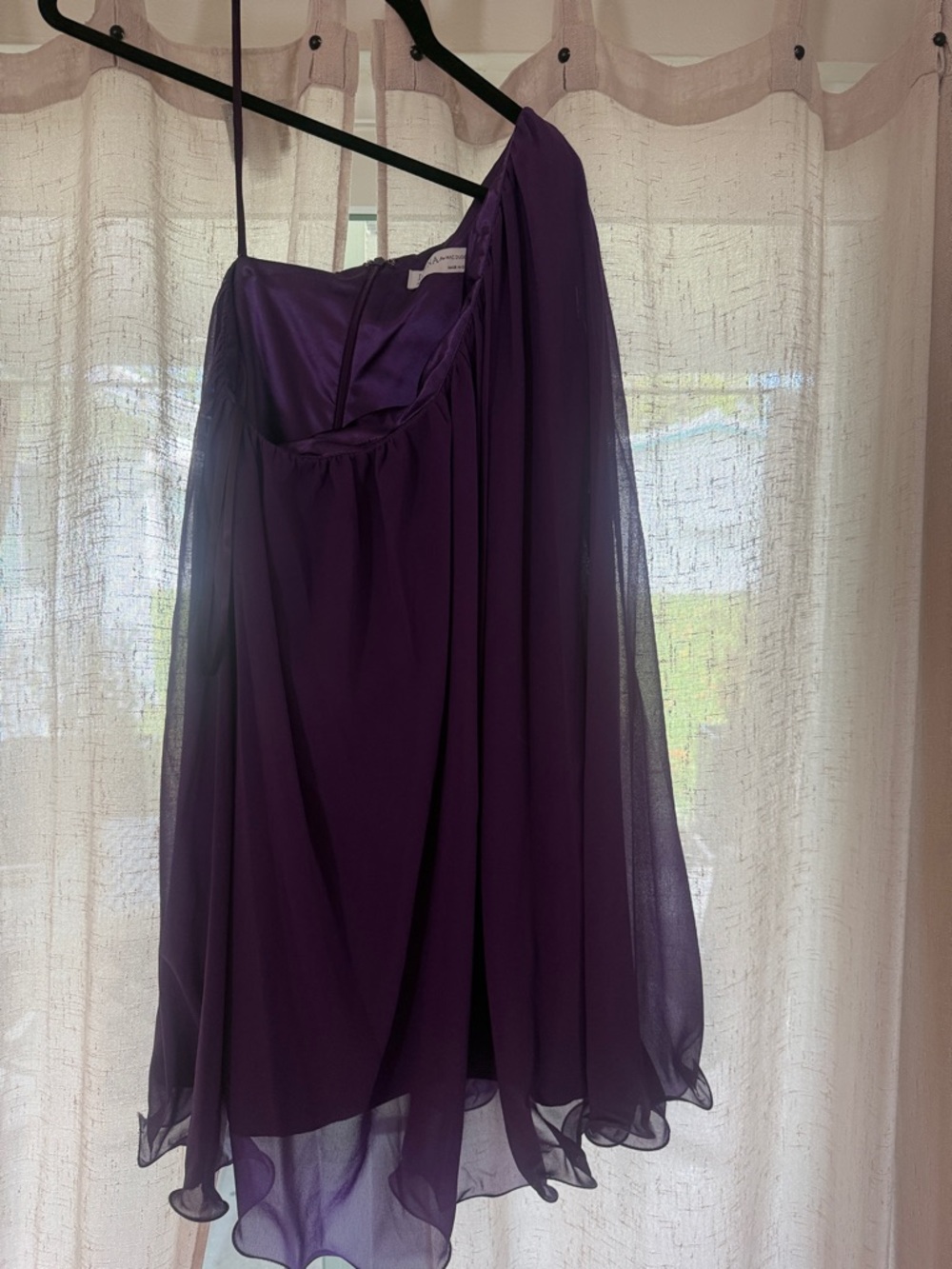 Mac Duggal One-Shoulder Purple Chiffon Cocktail Dress